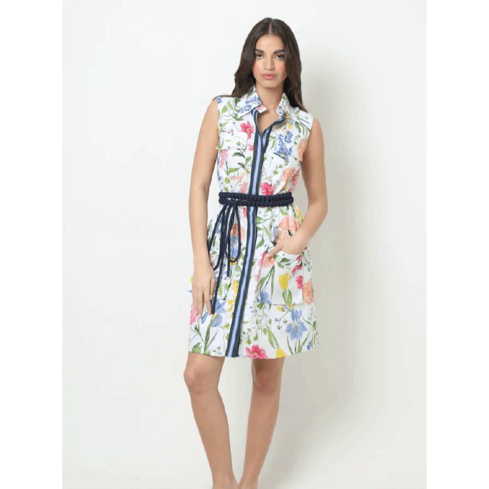 NEW KLEID colette mini dress in white multi garden